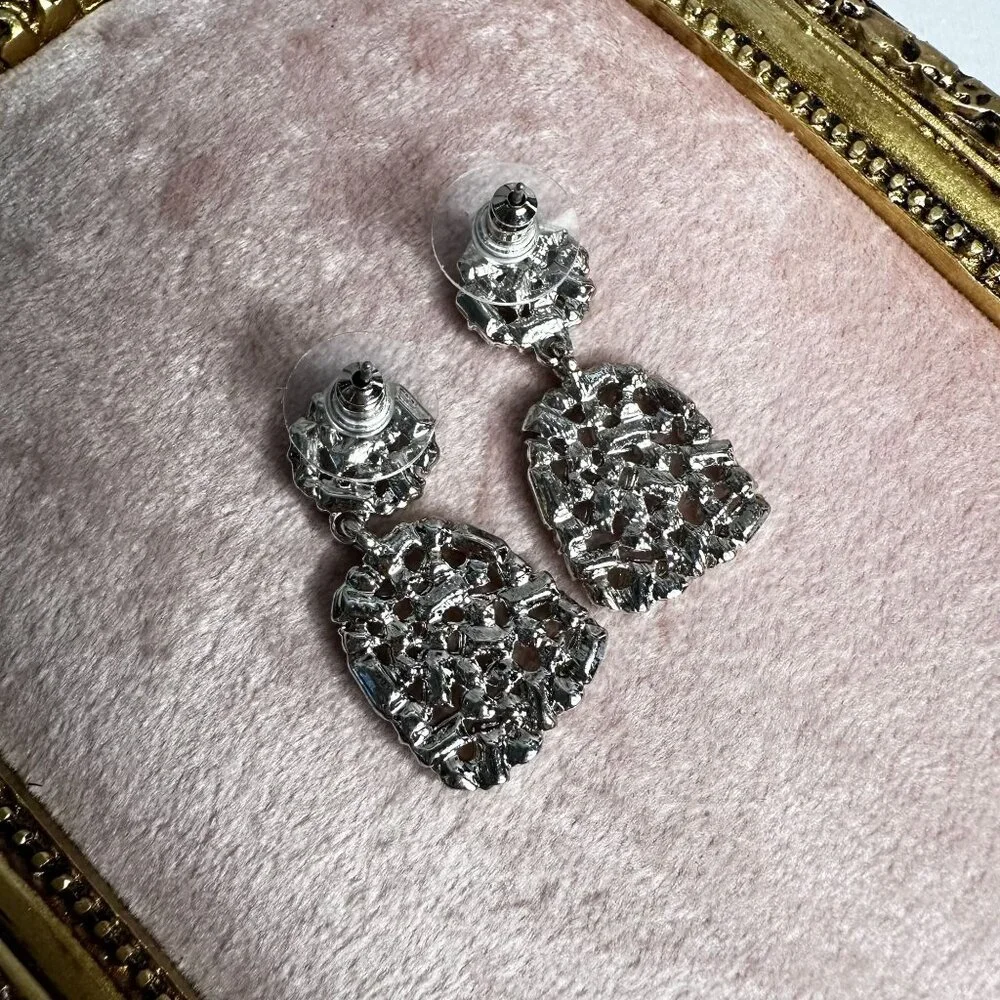 Park Lane Jewelry Garland Silver-Tone Crystal Drop Earrings Sparkle Box Piece - Picture 5 of 6